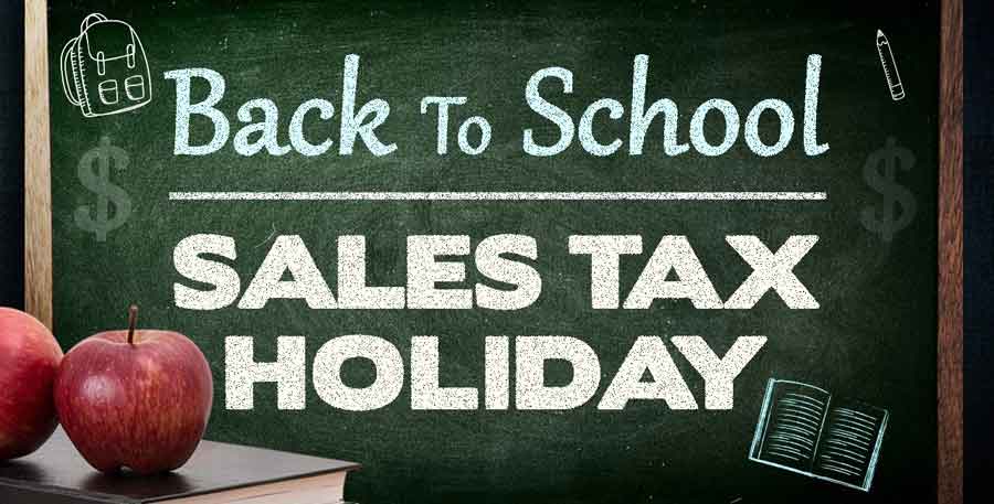 Back to school sales tax holiday
